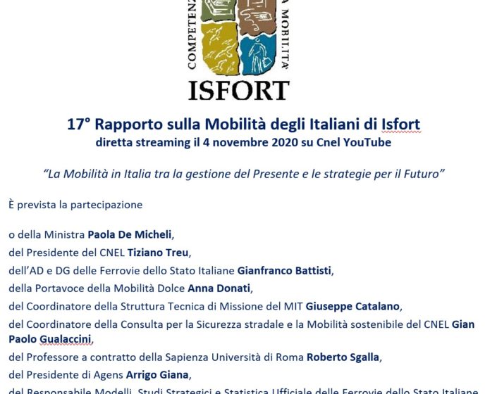 17° Rapporto sulla Mobilità degli italiani di Isfort