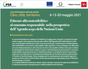 Cibo, città, territorio. Corso di formazione online per docenti. (6-13-20 Maggio)